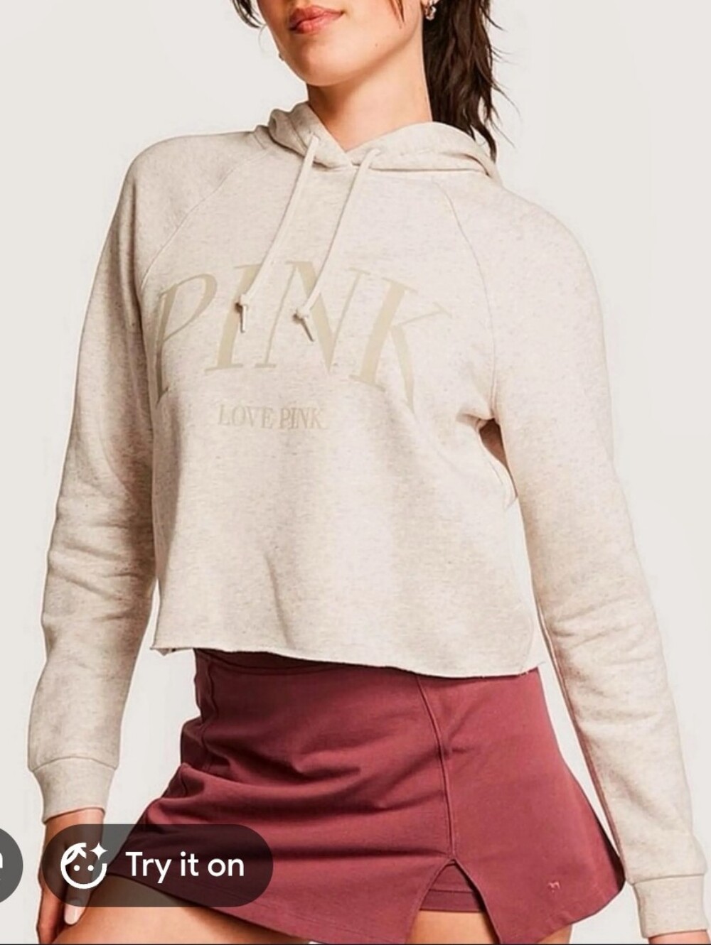 🚨 PINK Victoria's Secret Cropped Hooded Sweatshirt